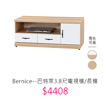 Bernice-巴特萊3.8尺電視櫃/長櫃(兩色可選)