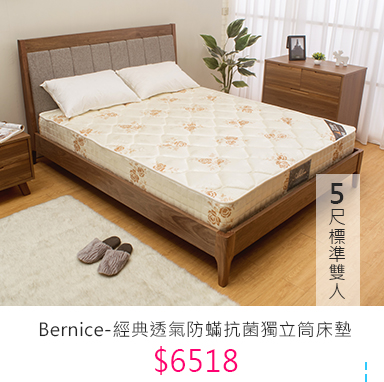 Bernice-經典透氣防蟎抗菌獨立筒床墊-5尺標準雙人